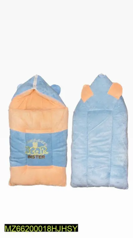 Baby Velvet Hooded Blanket Bear Sister Print