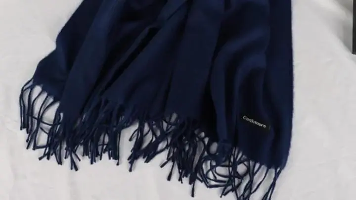 Navy Blue Cashmere Shawl for Winter Warmth