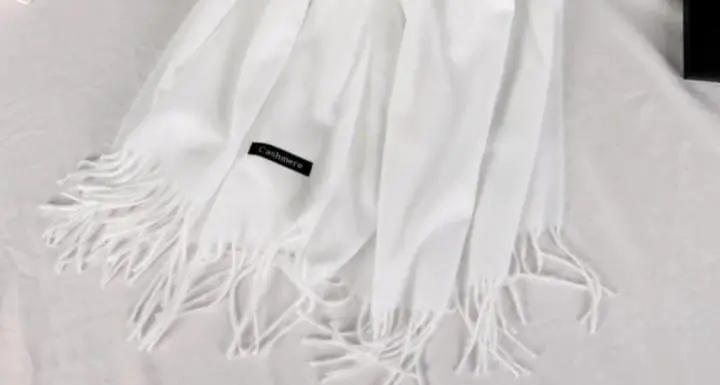 Premium Cashmere Shawl White Winter Warm Elegant Drape