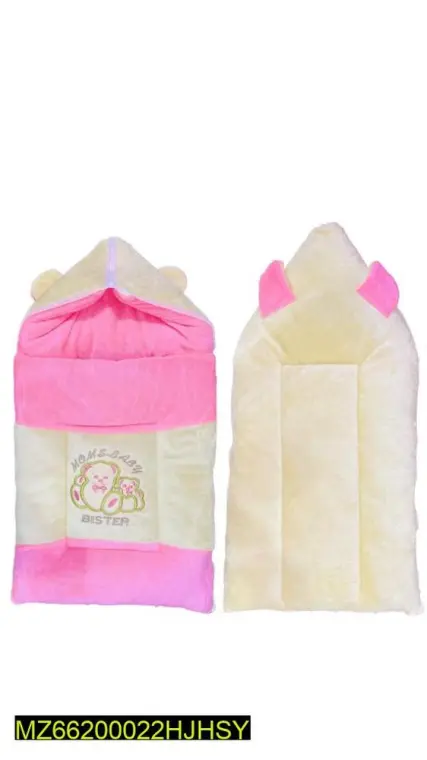Baby Carry Nest Pink Hooded Velvet Filled