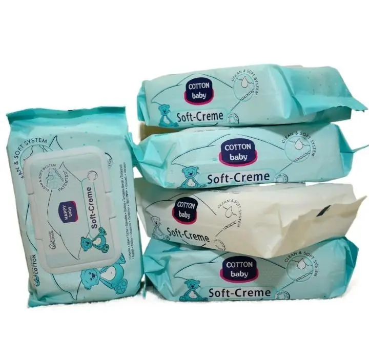 Premium Cotton Wet Wipes for Baby Skin, Alcohol-Free, Soft Grip