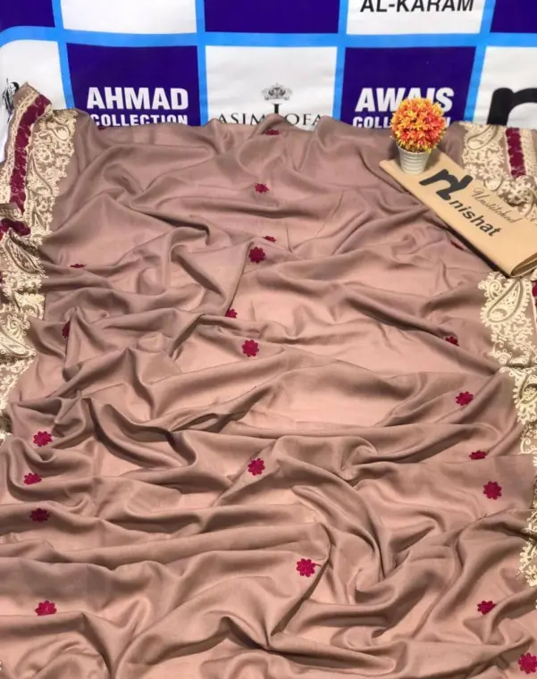 Beige Swiss Lawn Shawl 2.5m Winter Formal Wear