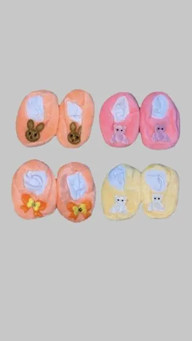 Baby Embroidered Socks Multicolor Fleece Polyester
