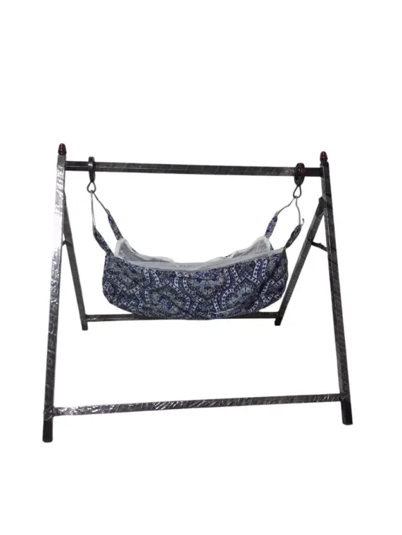 Baby Cradle Swing Blue Iron Foldable Safety