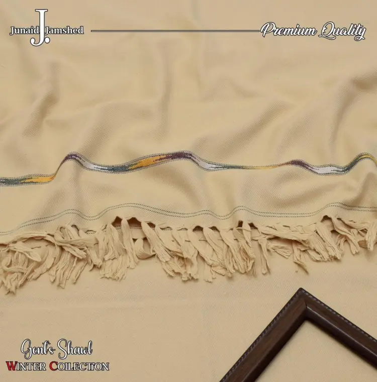 Peach Wool Shawl Winter Warm Elegant Embroidered Border