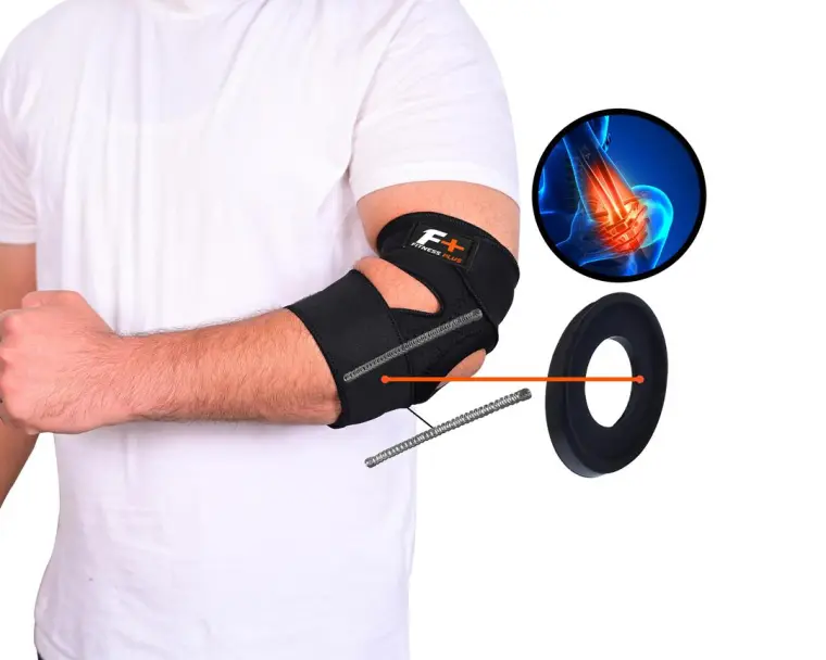 Adjustable Black Elbow Support Brace for Athletes