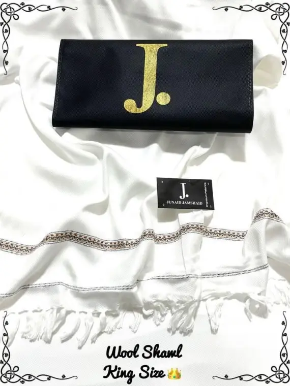 Men Wool Plain Shawl Off White 3M Winter Warm