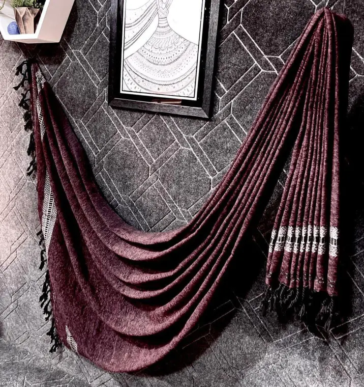 Luxury Velvet Shawl Brown 3 Yards Warm Cozy