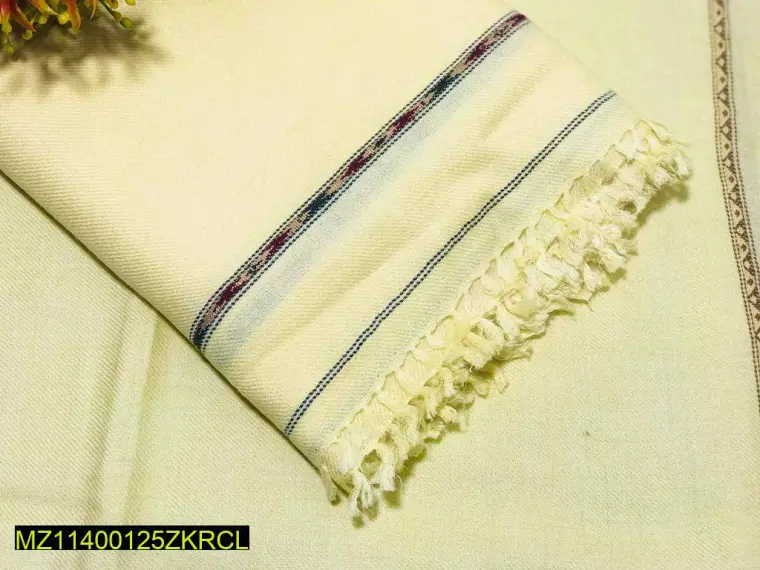 Men's Premium Wool Shawl Cream 2.7 Yards