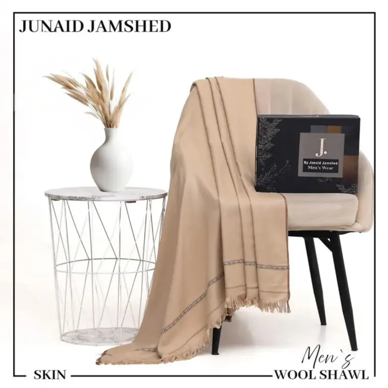 Men's Beige Pashmina Wool Shawl 2.5 Gazz