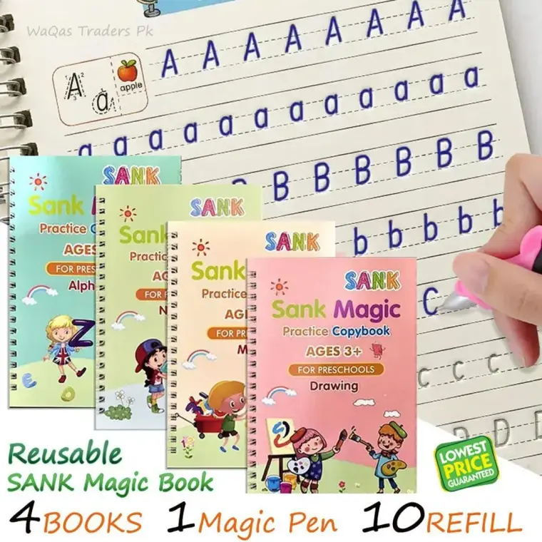 Sank Magic Tracing Books Set for Preschoolers 4 Books + Pen