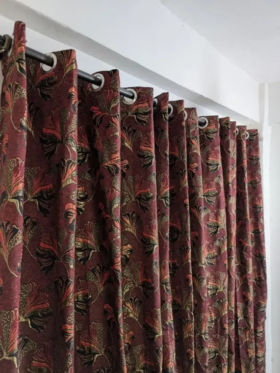Maroon Jacquard Curtains 96" Length 56" Width
