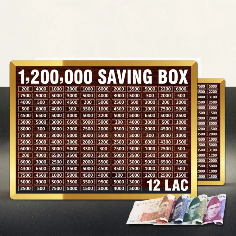 1200000 Rupee Wooden Saving Box for Home & Kids