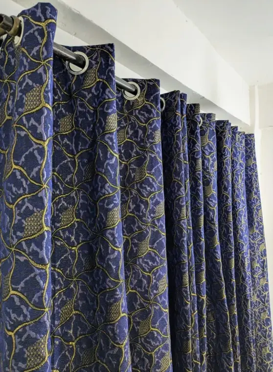 Blue Jacquard Curtains 96" Length 56" Width Pakistan