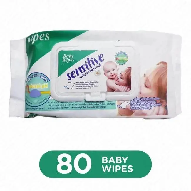 Baby Wet Wipes 80 Pcs Cotton Sensitive Skin Safe