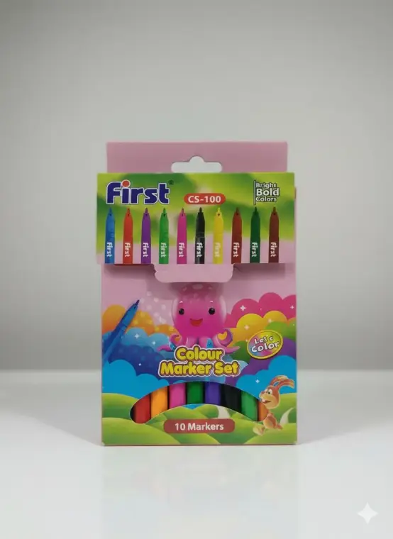 10 Pcs Multicolor Markers Set for Kids ABS Plastic
