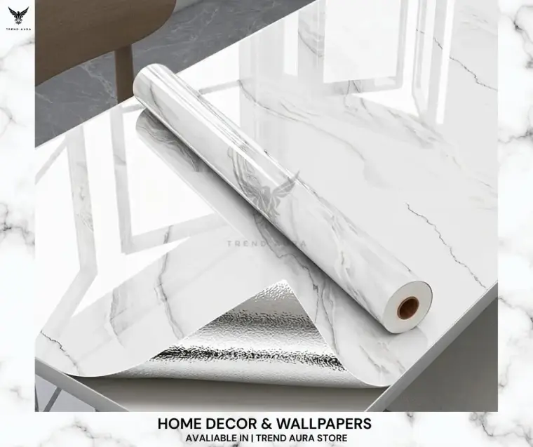 Black & White Marble Wallpaper Roll 3D Decor