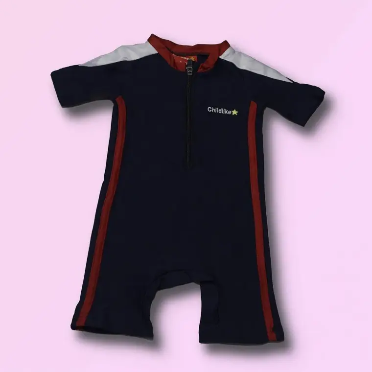 Blue Embroidered Unisex Swim Suit 6-24M