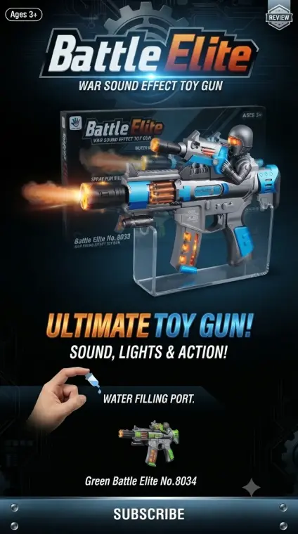 Battle Elite War Sound Effect Toy Gun – Interactive Light & Mist Action