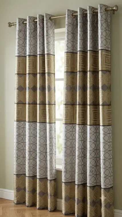 Stylish Printed Jacquard Indoor Home Curtain - 1 Pc