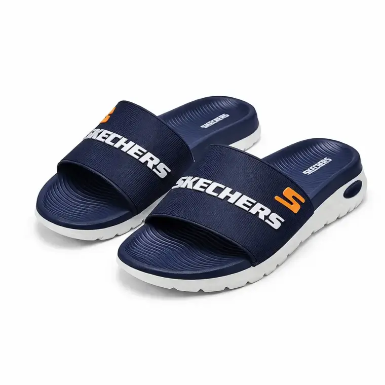 Men's Rubber Fancy SlideSlippers Comfort Slide |SKCHR-BLUE
