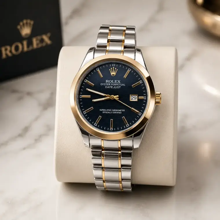 Men's Modern Stylish Look Watch With Date - Random Multicolor Dial - Art# M247 -RoxBj9008500Dt-S&G-0053
