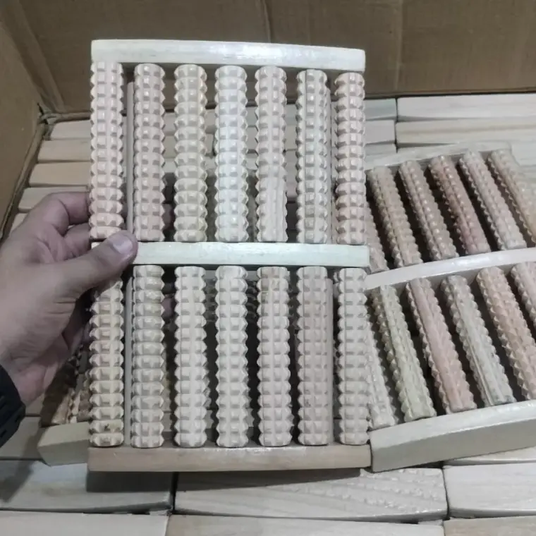 7 Roller Large Premium Quality Wooden Foot Massager