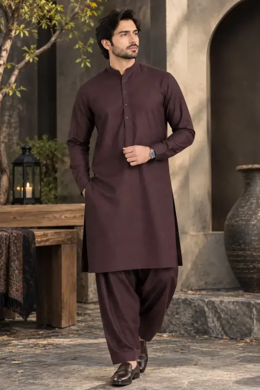 Dynasty Winter Men’s Unstitched Wash And Wear Plain Suit