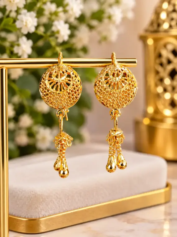 Funky Gold Plated Crystal Earrings