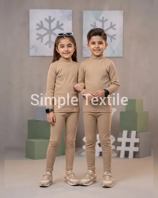 2 Pcs Girl and Boy Stitched Night Suit | Thermal Winter Wear