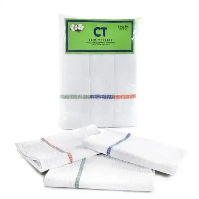 3 Pcs Cotton Blend Plain Kitchen Towel 3