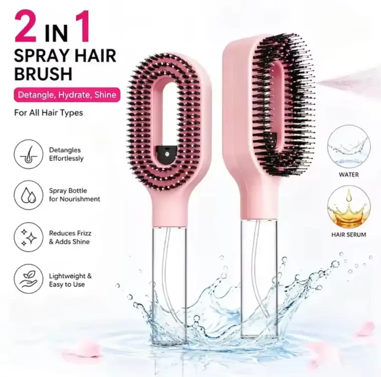 2 in 1 Spray Hair Brush & Detangler