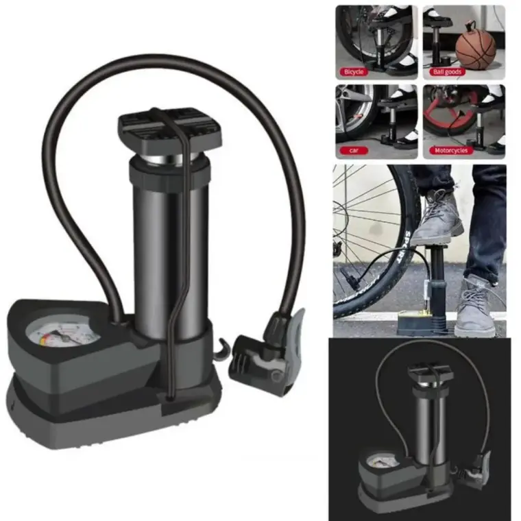 Mini Foot Air Pump Tyre Inflator With Needle For Bicycle