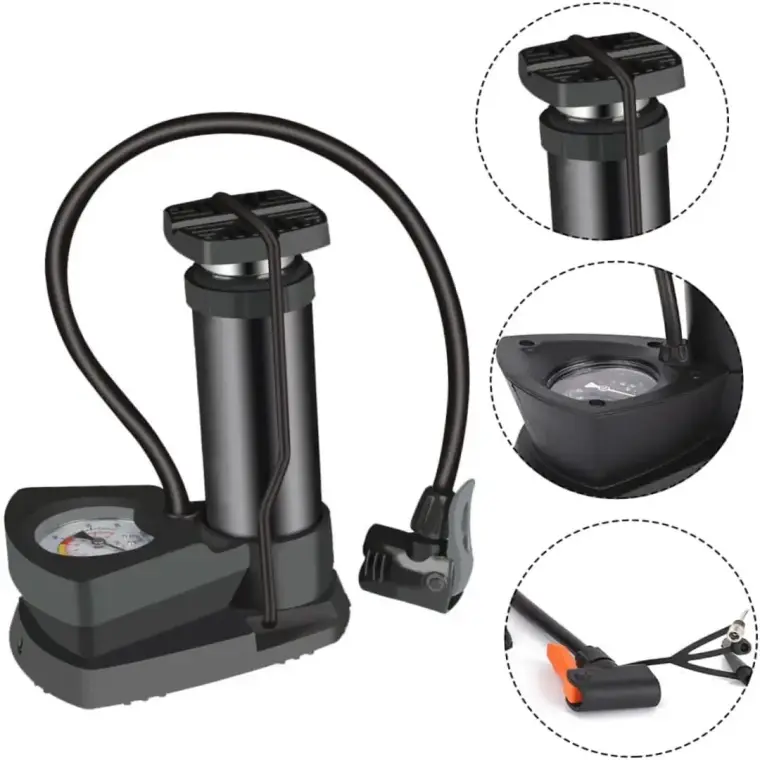 Durable Metal Foot Pump Air Inflator For Car Bicycle Tyre