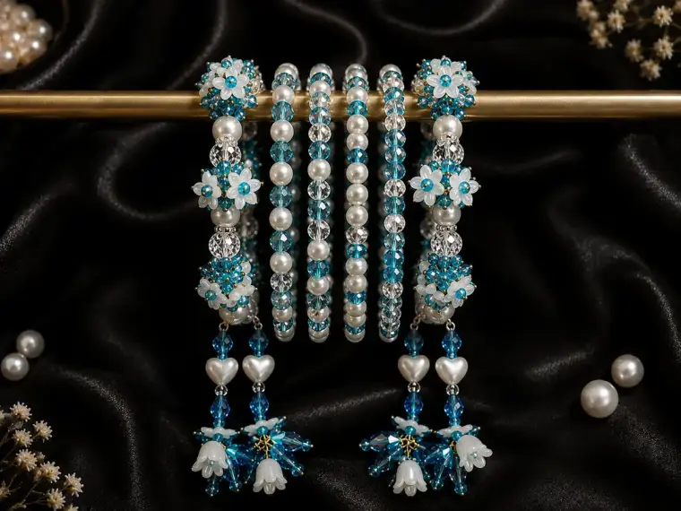 28 Pcs Charms Hanging Acrylic Plated Crystal Kara Bangle