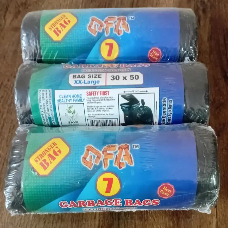 Pack of 3 Garbage Bag Roll Size XXL - 30 x 50 Inches