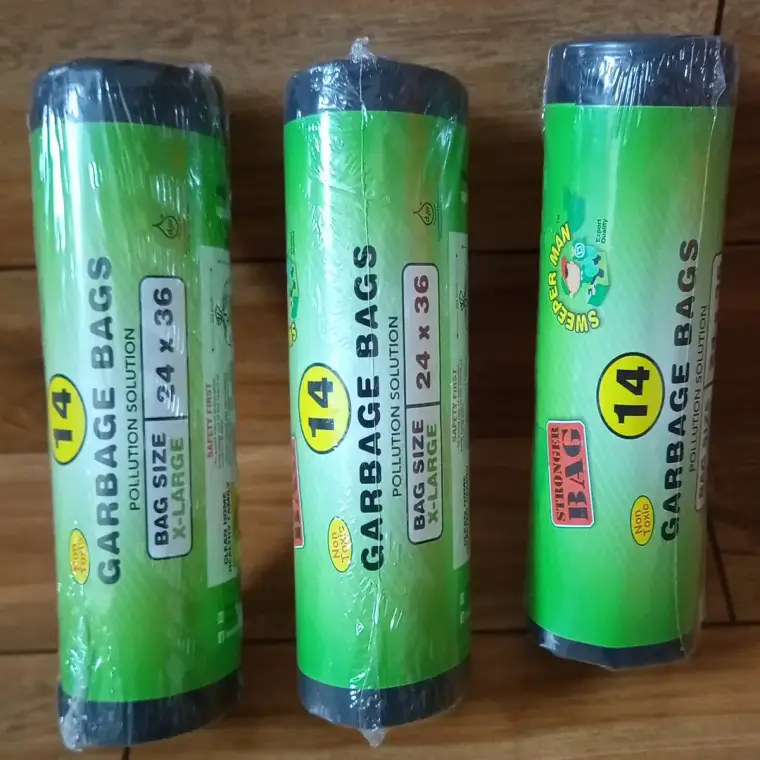 3 Pcs of Garbage Roll Size 24 x36 Inches - XL