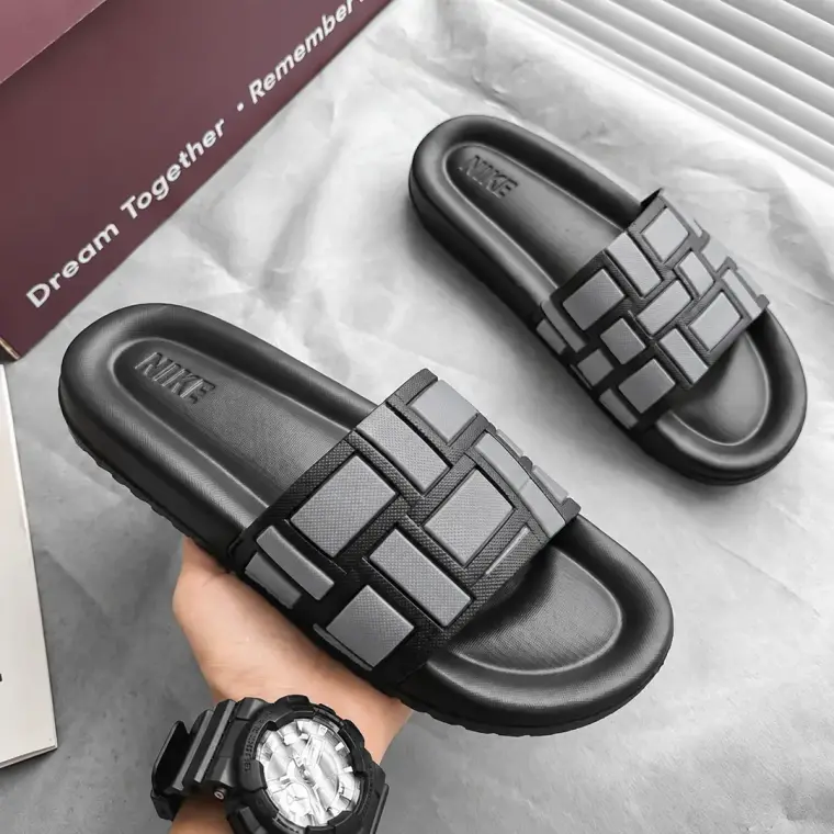 Men's Geometry EVA Gray Casual Slide Slippers