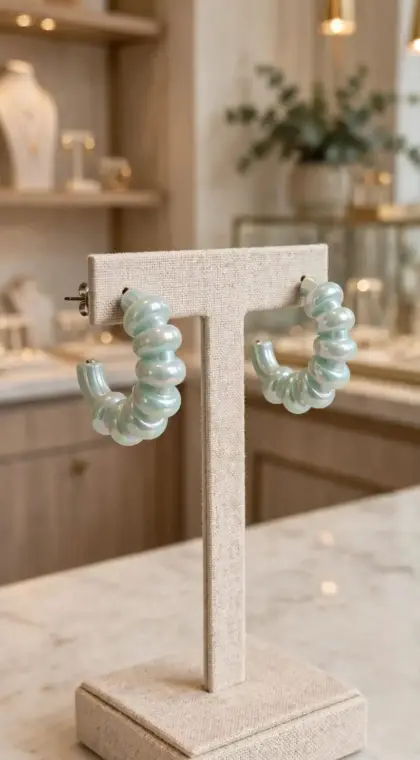 Fancy Aluminium Plated Crystal Earrings