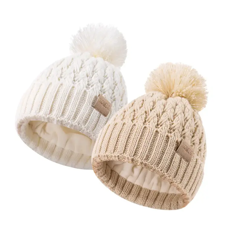 Baby Beanie Hats with 2-Pack, Warm Winter Hats