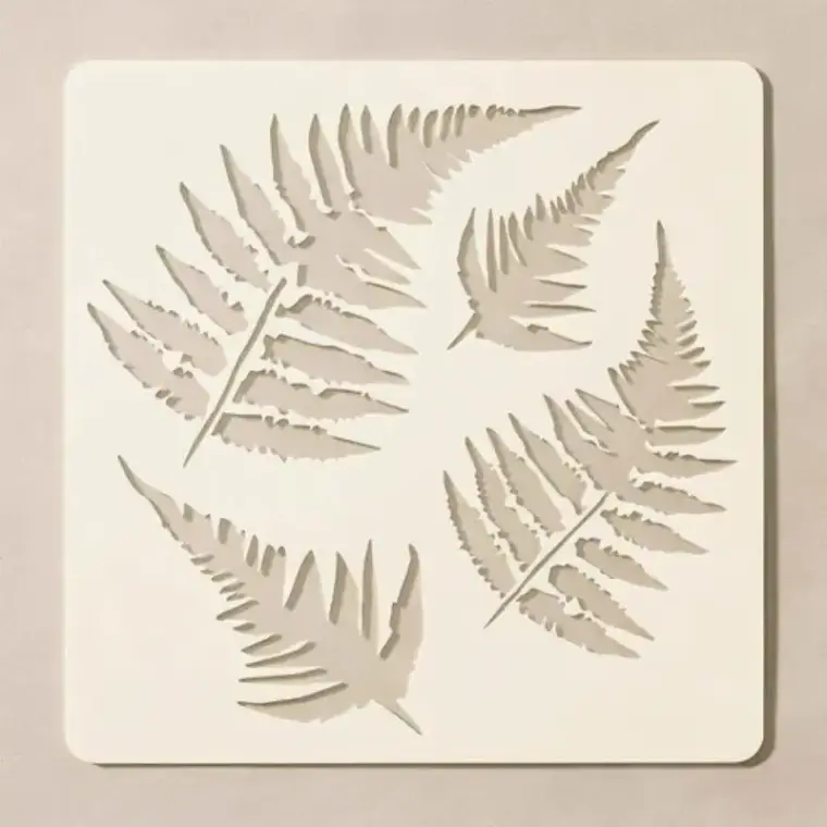 Casvena Fern Tree Leaf Reusable Stencil for Wall & Canvas