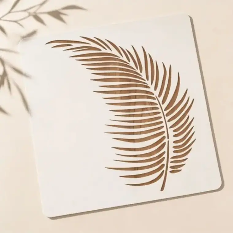 Casvena Palm Leaf Reusable Stencil for Wall & Canvas