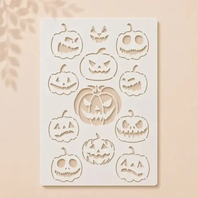 Casvena Halloween Pumpkin Reusable Stencil for Wall