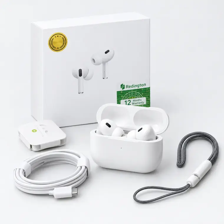 White Long-Lasting Battery With Fast Charge 2 Earbuds