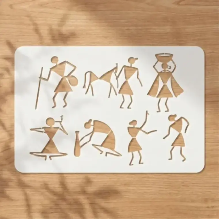 Casvena Ancient Symbolic Art Reusable Stencil for Wall