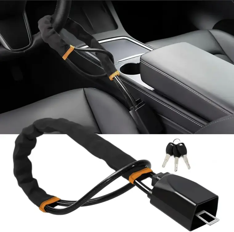 Steering Wheel Lock Steel Made With 3 Keys