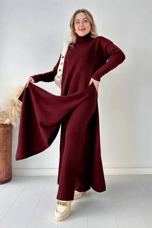 2 Pcs Women's Stitched Grip Plain Co-Ord Set
