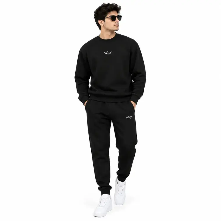 2 Pcs Men's Fleece Printed Sweatshirt Track Suit