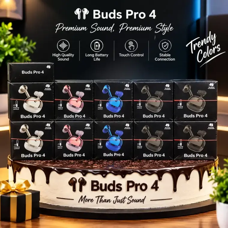 Buds Pro 4 Wireless Bluetooth Earbuds – Premium Sound