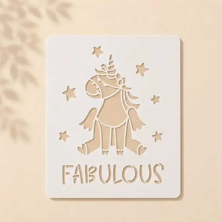 Casvena Unicorn Fabulous Stencil Reusable Stencil for Wall
